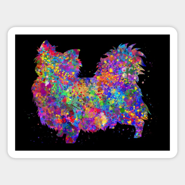 Chihuahua long hair dog watercolor Magnet by Yahya Art